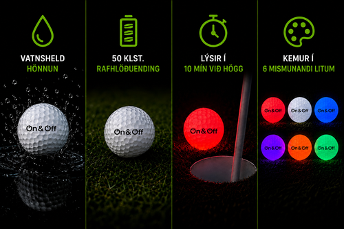 Led-ljósa Golfboltar
